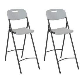 Hochklappbare Gartenstühle 2 Stück HDPE und weißer Stahl von vidaXL, Gartenstühle - Ref: Foro24-44561, Preis: 128,47 €, Rabat...