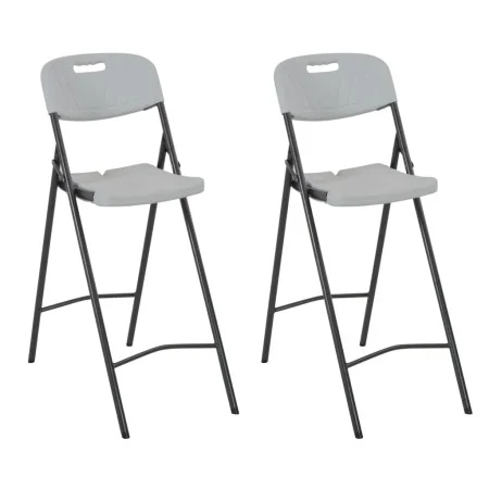 Folding high garden chairs 2 pcs HDPE and white steel by vidaXL, Garden chairs - Ref: Foro24-44561, Price: 126,08 €, Discount: %