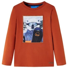 Children's long-sleeved t-shirt in light brick color 116 by , Kids T-shirts - Ref: Foro24-13141, Price: 8,64 €, Discount: %