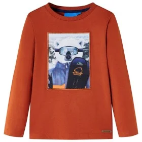 Children's long-sleeved t-shirt in light brick color 140 by , Kids T-shirts - Ref: Foro24-13143, Price: 10,18 €, Discount: %