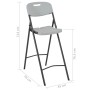 Sillas altas de jardín plegables 2 uds HDPE y acero blancas de vidaXL, Sillas de jardín - Ref: Foro24-44561, Precio: 116,21 €