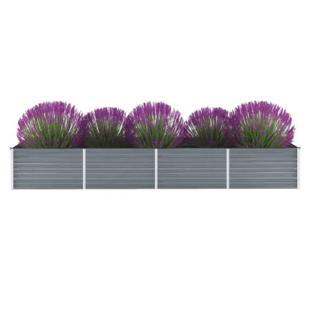 Graues Gartenbett aus verzinktem Stahl, 320 x 80 x 45 cm von vidaXL, Töpfe und Pflanzgefäße - Ref: Foro24-44846, Preis: 88,37...