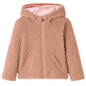 Kinderjacke mit Kapuze aus Kunstfell in hellem Cognac-Lammfell 116 von , Oberbekleidung für Kinder - Ref: Foro24-13871, Preis...