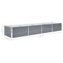 Arriate de jardín de acero galvanizado gris 320x80x45 cm
