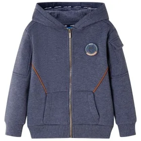 Kinder-Sweatshirt mit Kapuze und Reißverschluss dunkelblau meliert 140 von , Kinder-T-Shirts - Ref: Foro24-12953, Preis: 20,7...