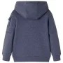 Children's sweatshirt with hood and zipper dark blue mélange 116 by , Kids T-shirts - Ref: Foro24-12951, Price: 14,97 €, Disc...