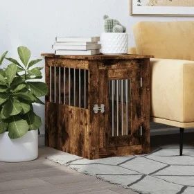 Hundekäfig aus geräuchertem Eichenholzwerkstoff, 45 x 62 x 59 cm von , Hundehütten - Ref: Foro24-838313, Preis: 62,05 €, Raba...