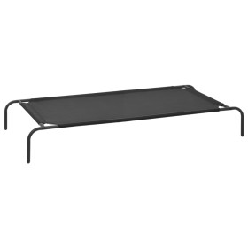 Cama de perro elevada negra textilene XL