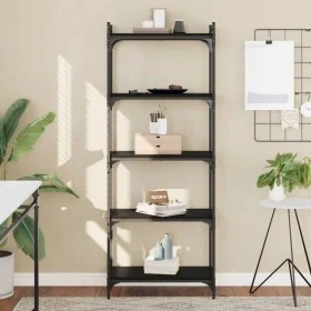 Bookcase with 5 shelves black engineered wood 60x30x154 cm by , Bookcases and shelves - Ref: Foro24-837657, Price: 46,66 €, D...