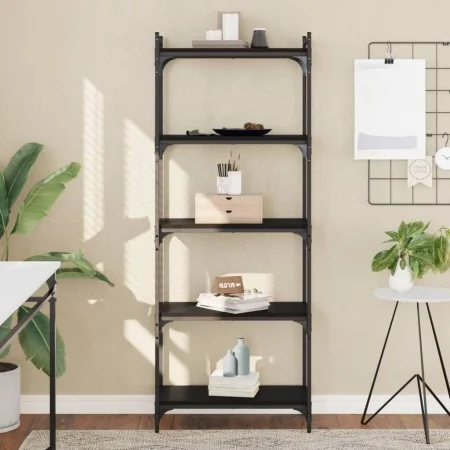 Bookcase with 5 shelves black engineered wood 60x30x154 cm by , Bookcases and shelves - Ref: Foro24-837657, Price: 46,66 €, D...