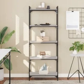 Sonoma gray engineered wood 5-shelf bookcase 60x30x154 cm by , Bookcases and shelves - Ref: Foro24-837660, Price: 63,00 €, Di...