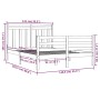 Estructura de cama de madera maciza blanca 135x190 cm