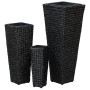 3-teiliges Blumenbeet-Set aus schwarzer Wasserhyazinthe von vidaXL, Töpfe und Pflanzgefäße - Ref: Foro24-45570, Preis: 93,28 ...