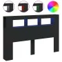 Cabecero con LED madera de ingeniería negro 160x18,5x103,5 cm de , Cabeceros y pies de cama - Ref: Foro24-837352, Precio: 96,...