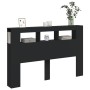 Kopfteil mit LED, schwarzem Holzwerkstoff, 160 x 18,5 x 103,5 cm von , Kopf- und Fußteile - Ref: Foro24-837352, Preis: 97,78 ...