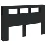 Cabecero con LED madera de ingeniería negro 160x18,5x103,5 cm de , Cabeceros y pies de cama - Ref: Foro24-837352, Precio: 96,...