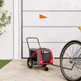 Dog Bicycle Trailer Iron Oxford Cloth Red Black by , pet strollers - Ref: Foro24-93887, Price: 107,91 €, Discount: %