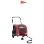Fahrradanhänger für Haustiere aus Eisen und Oxford-Stoff in Rot und Schwarz. von , Kinderwagen für Haustiere - Ref: Foro24-93...
