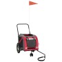Fahrradanhänger für Haustiere aus Eisen und Oxford-Stoff in Rot und Schwarz. von , Kinderwagen für Haustiere - Ref: Foro24-93...