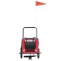 Fahrradanhänger für Haustiere aus Eisen und Oxford-Stoff in Rot und Schwarz. von , Kinderwagen für Haustiere - Ref: Foro24-93...