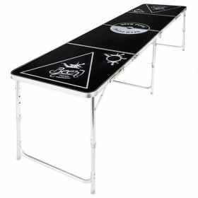 HI Mesa plegable de Beer Pong altura ajustable negro