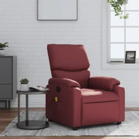 Reclining massage armchair in synthetic red wine leather by , Armchairs - Ref: Foro24-373445, Price: 196,99 €, Discount: %