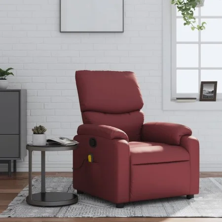 Reclining massage armchair in synthetic red wine leather by , Armchairs - Ref: Foro24-373445, Price: 196,99 €, Discount: %