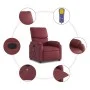 Reclining massage armchair in synthetic red wine leather by , Armchairs - Ref: Foro24-373445, Price: 196,99 €, Discount: %