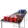 HI Mesa plegable de Beer Pong altura ajustable negro