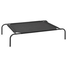 Cama de perro elevada negra textilene S