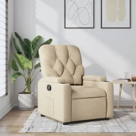 Sillón reclinable de tela crema de , Sillones - Ref: Foro24-372488, Precio: 189,87 €, Descuento: %