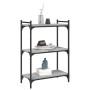 Bookshelf 3 shelves wood engineering gray Sonoma 60x30x86 cm by , Bookcases and shelves - Ref: Foro24-837650, Price: 42,20 €,...