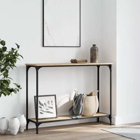 Engineered wood Sonoma oak console table 101x30.5x75 cm by , Side tables - Ref: Foro24-837703, Price: 39,83 €, Discount: %