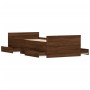 Bed frame with brown oak headboard and footboard 90x190 cm by , Beds and slatted bases - Ref: Foro24-3203816, Price: 149,36 €...