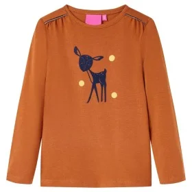 Langarm-Kinder-T-Shirt cognac Farbe 128 von , Kinder-T-Shirts - Ref: Foro24-13527, Preis: 8,32 €, Rabatt: %