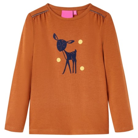 Langarm-Kinder-T-Shirt cognac Farbe 128 von , Kinder-T-Shirts - Ref: Foro24-13527, Preis: 9,90 €, Rabatt: %