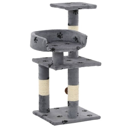 Kratzbaum aus Sisal für Katzen, 65 cm, graue Fußabdrücke von vidaXL, Katzenmöbel - Ref: Foro24-170608, Preis: 41,45 €, Rabatt: %