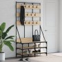 Sonoma Garderobe aus Eiche mit Schuhablage 100x40x184 cm von , Kommoden-Organizer und Bar-Kleiderbügel - Ref: Foro24-837858, ...