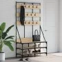 Sonoma Garderobe aus Eiche mit Schuhablage 100x40x184 cm von , Kommoden-Organizer und Bar-Kleiderbügel - Ref: Foro24-837858, ...