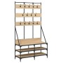 Sonoma Garderobe aus Eiche mit Schuhablage 100x40x184 cm von , Kommoden-Organizer und Bar-Kleiderbügel - Ref: Foro24-837858, ...