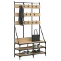 Sonoma Garderobe aus Eiche mit Schuhablage 100x40x184 cm von , Kommoden-Organizer und Bar-Kleiderbügel - Ref: Foro24-837858, ...
