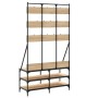Sonoma Garderobe aus Eiche mit Schuhablage 100x40x184 cm von , Kommoden-Organizer und Bar-Kleiderbügel - Ref: Foro24-837858, ...