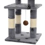 Kratzbaum aus Sisal für Katzen, 65 cm, graue Fußabdrücke von vidaXL, Katzenmöbel - Ref: Foro24-170608, Preis: 41,45 €, Rabatt: %