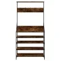Coat rack with smoked oak shoe rack 90x34x184 cm by , Dresser Organizers and Bar Hangers - Ref: Foro24-837879, Price: 88,68 €...