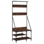 Coat rack with brown oak shoe rack 80x40x184 cm by , Dresser Organizers and Bar Hangers - Ref: Foro24-837866, Price: 71,43 €,...