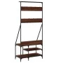 Coat rack with brown oak shoe rack 80x40x184 cm by , Dresser Organizers and Bar Hangers - Ref: Foro24-837866, Price: 71,43 €,...
