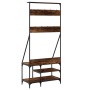 Garderobe mit Schuhregal Räuchereiche 80x40x184 cm von , Kommoden-Organizer und Bar-Kleiderbügel - Ref: Foro24-837864, Preis:...