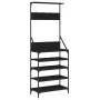 Garderobe mit Schuhablage schwarz 70x34x184 cm von , Kommoden-Organizer und Bar-Kleiderbügel - Ref: Foro24-837872, Preis: 79,...