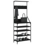 Garderobe mit Schuhablage schwarz 70x34x184 cm von , Kommoden-Organizer und Bar-Kleiderbügel - Ref: Foro24-837872, Preis: 80,...