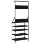 Perchero con zapatero negro 70x34x184 cm de , Organizadores de vestidores y perchas de barra - Ref: Foro24-837872, Precio: 79...